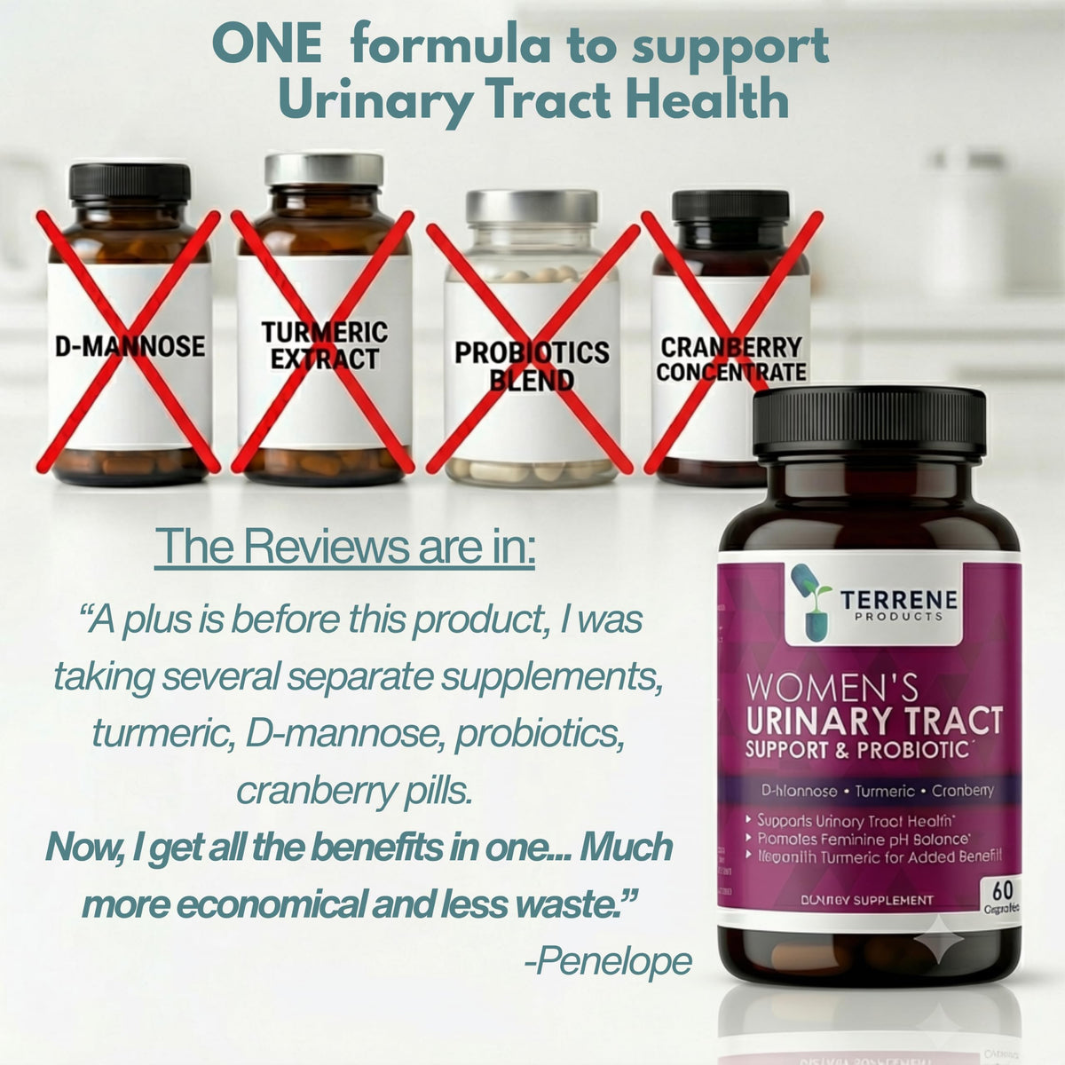 Terrene Products complément alimentaire 4 en 1 femme 68g, capsules dans le flacon