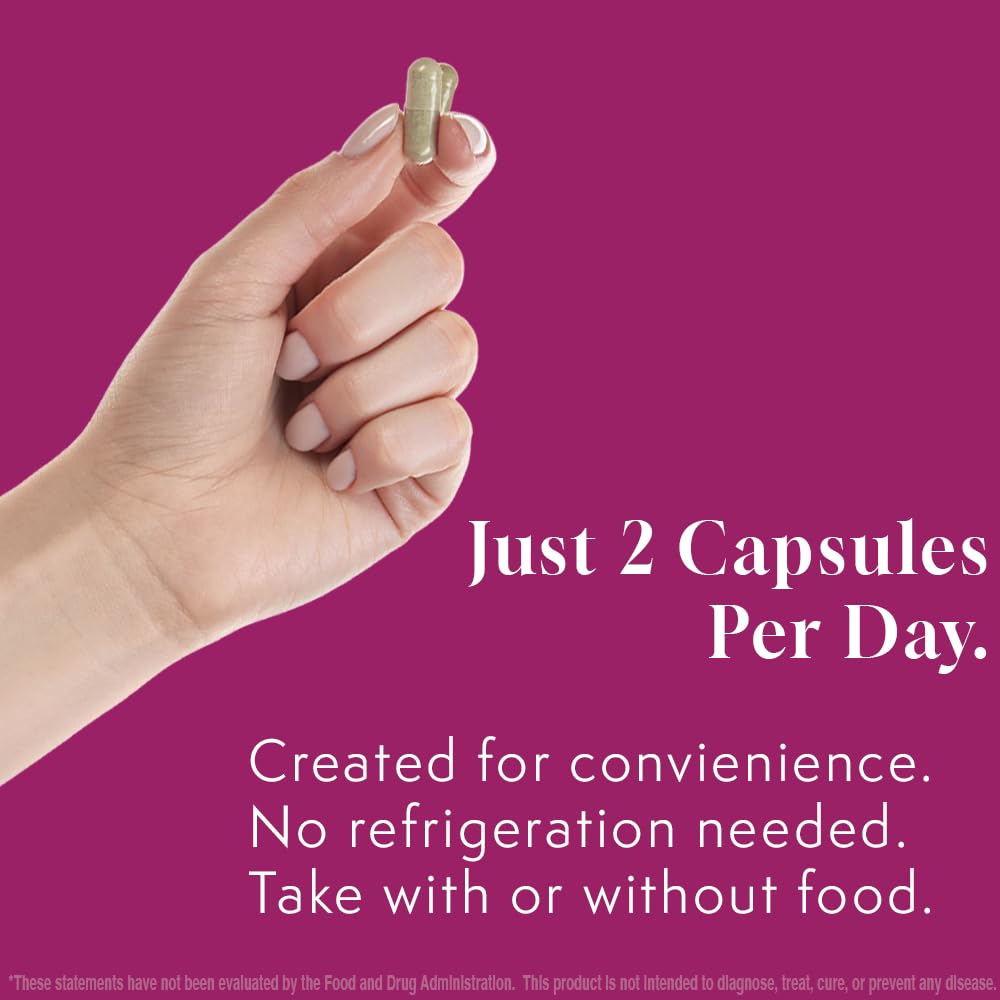 Terrene Products complément alimentaire 4 en 1 femme 68g, capsules sur une main