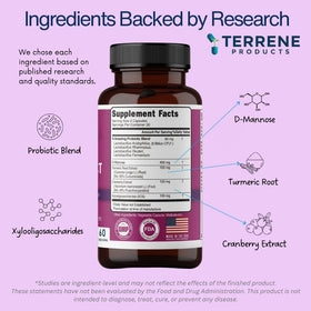 Terrene Products complément alimentaire 4 en 1 femme 68g, ingrédients sur l'étiquette
