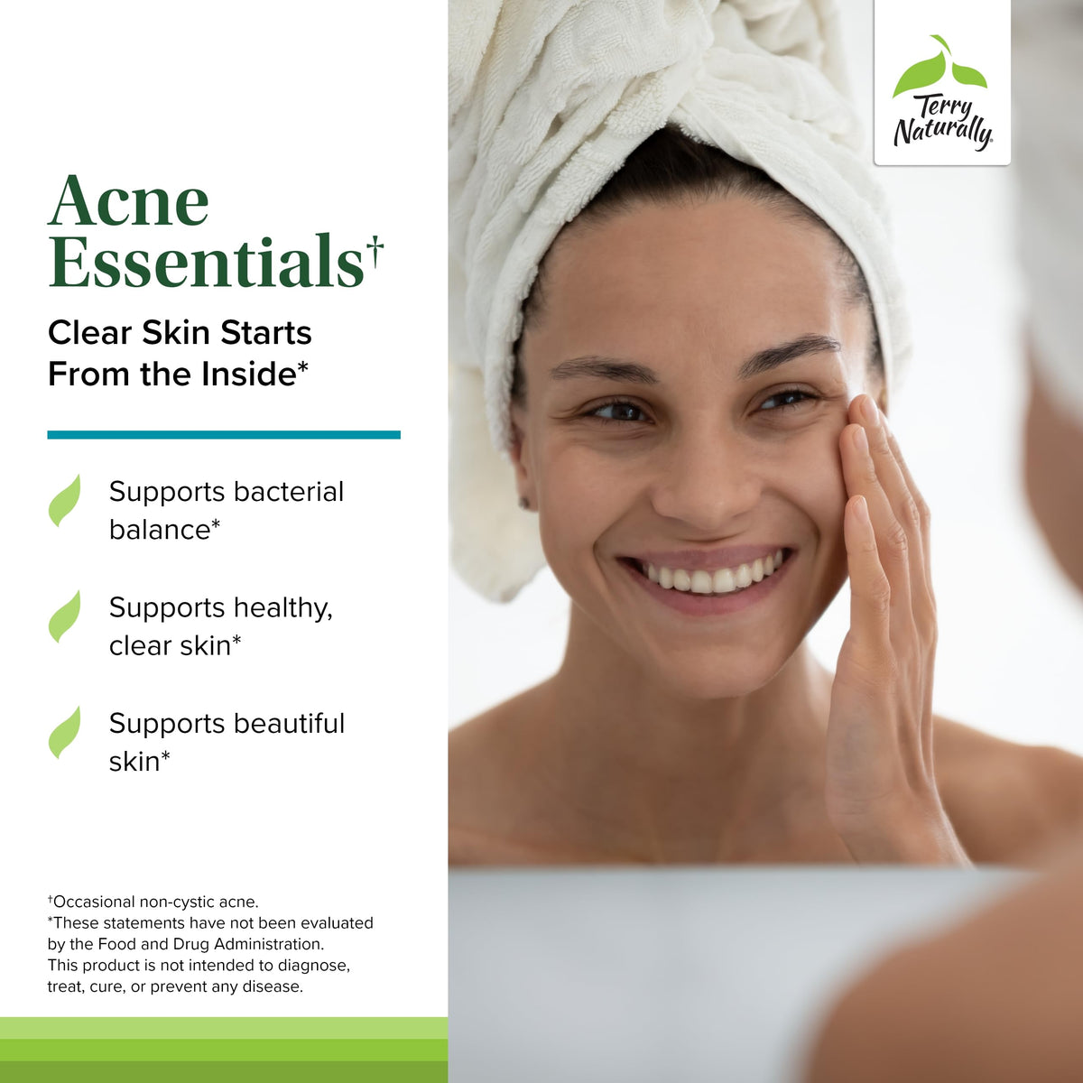 Terry Naturally Acne Essentials comprimés sur fond blanc