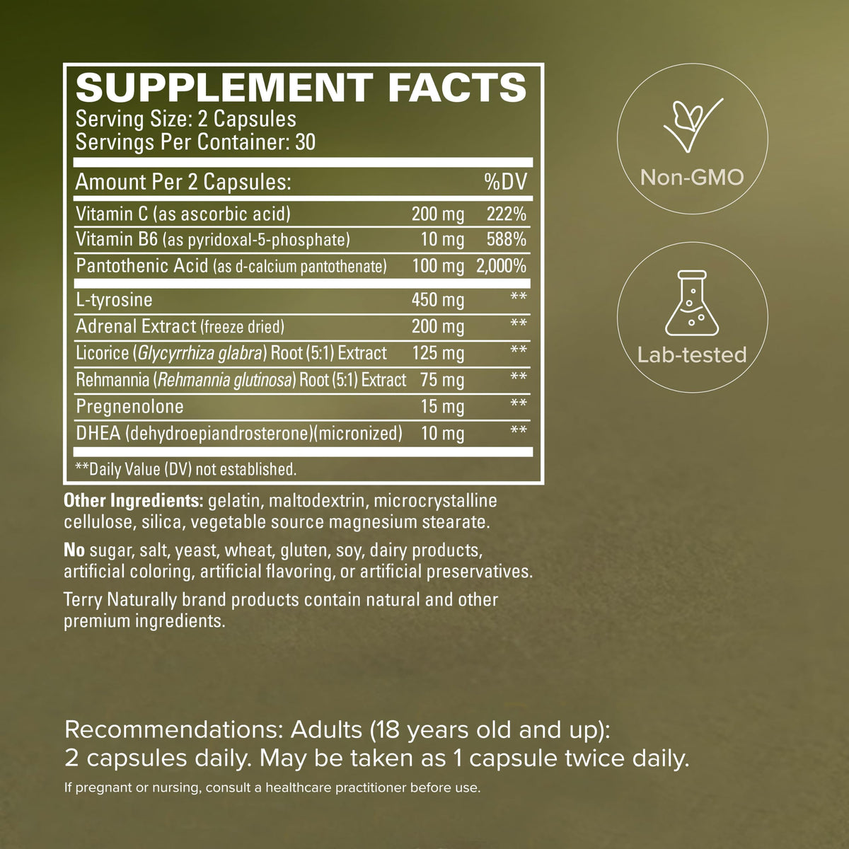 Terry Naturally Adrenaplex capsules ouvertes
