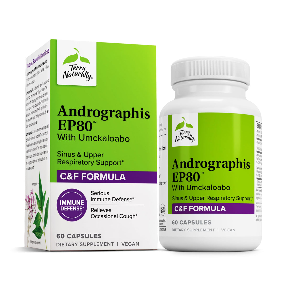 Terry Naturally Andrographis EP80 60 capsules vue de face