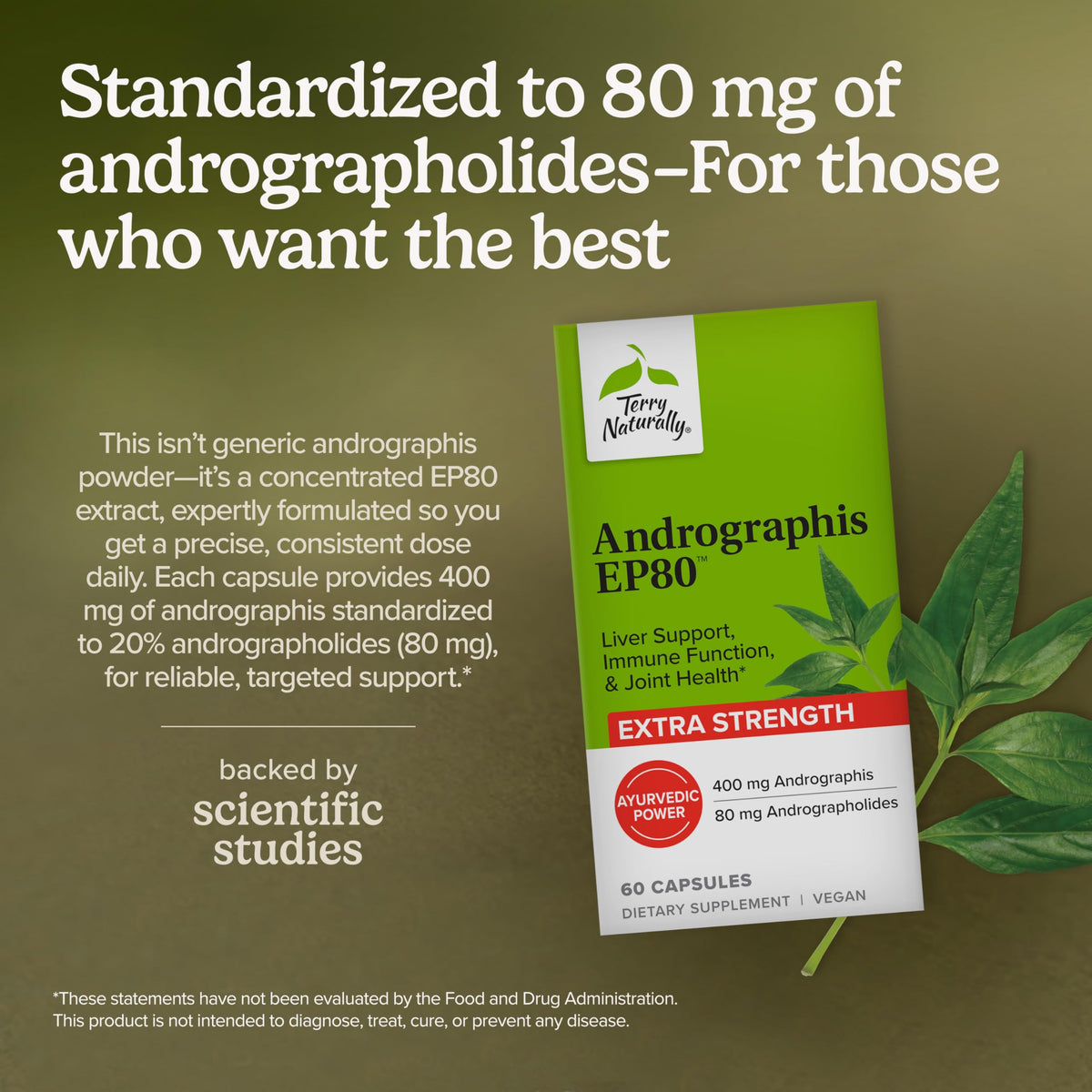 Terry Naturally Andrographis EP80 capsules packaging