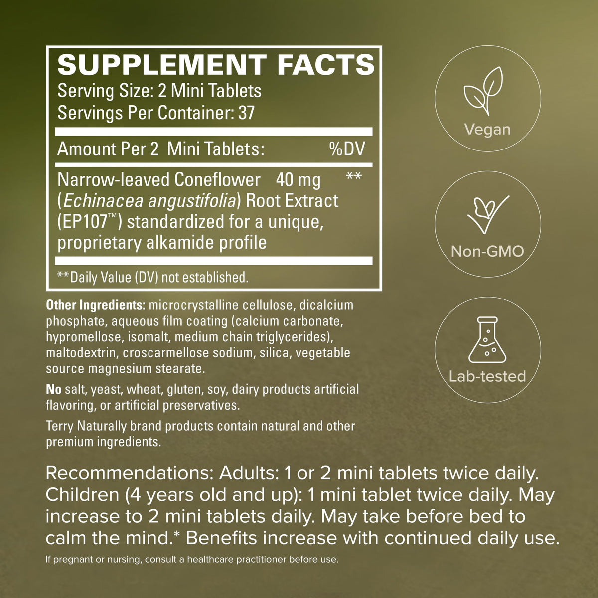 Terry Naturally AnxioCalm 75 capsules avec étiquette