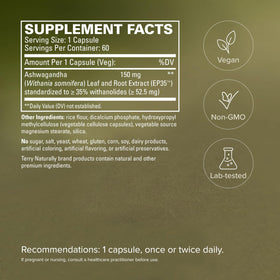 Terry Naturally Ashwagandha EP35 capsules ouvertes