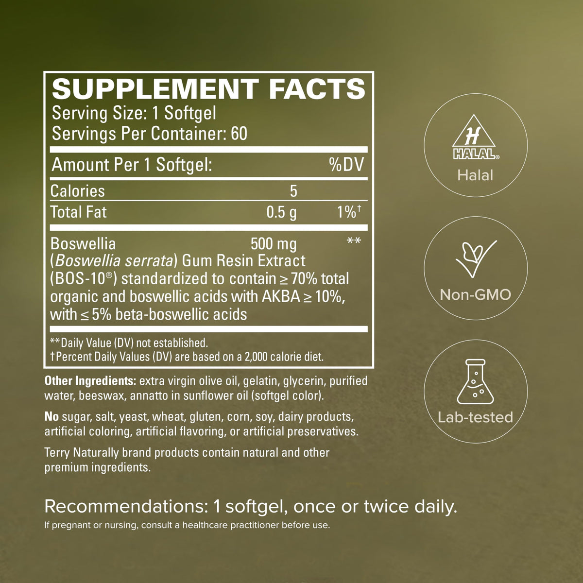 Terry Naturally BosMed 60 capsules côté gauche