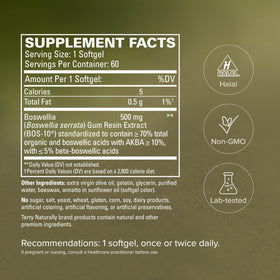 Terry Naturally BosMed 60 capsules côté gauche