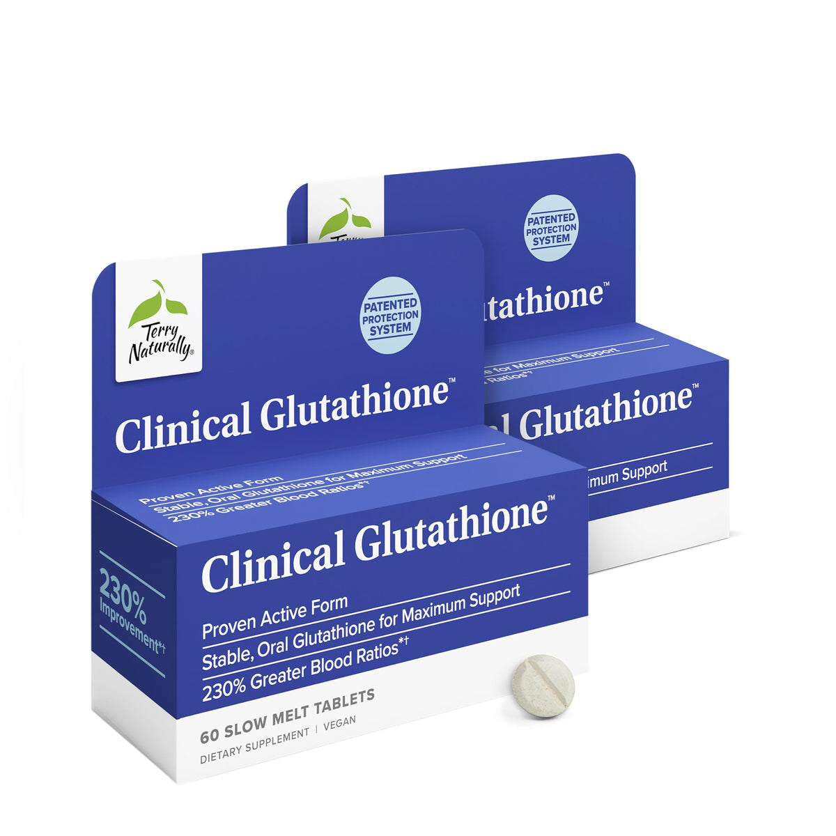 Terry Naturally Complément Alimentaire Antioxydant L-Glutathione 60 Comprimés vue avant