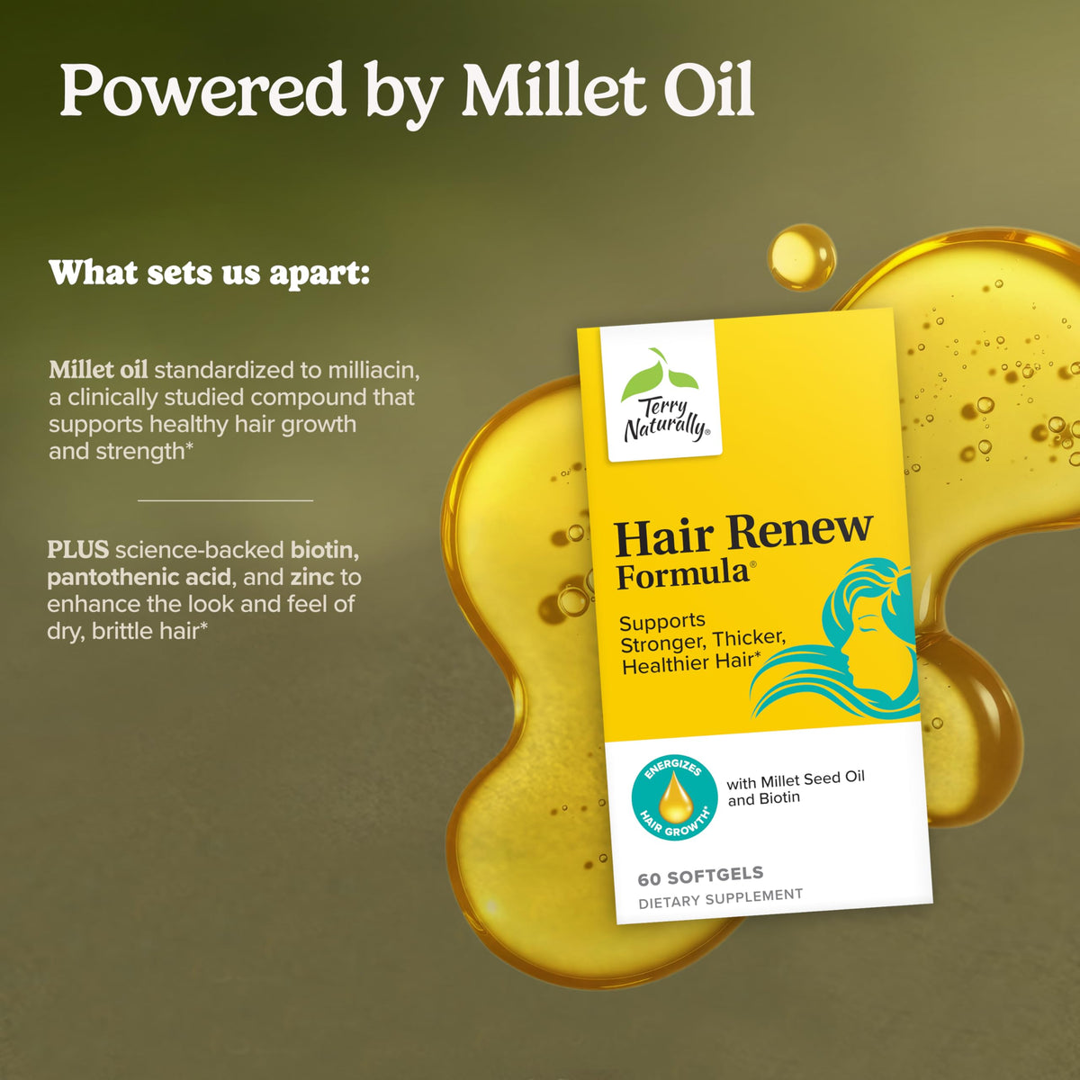 Terry Naturally Complément Alimentaire Cheveux 60 Capsules avec étiquette