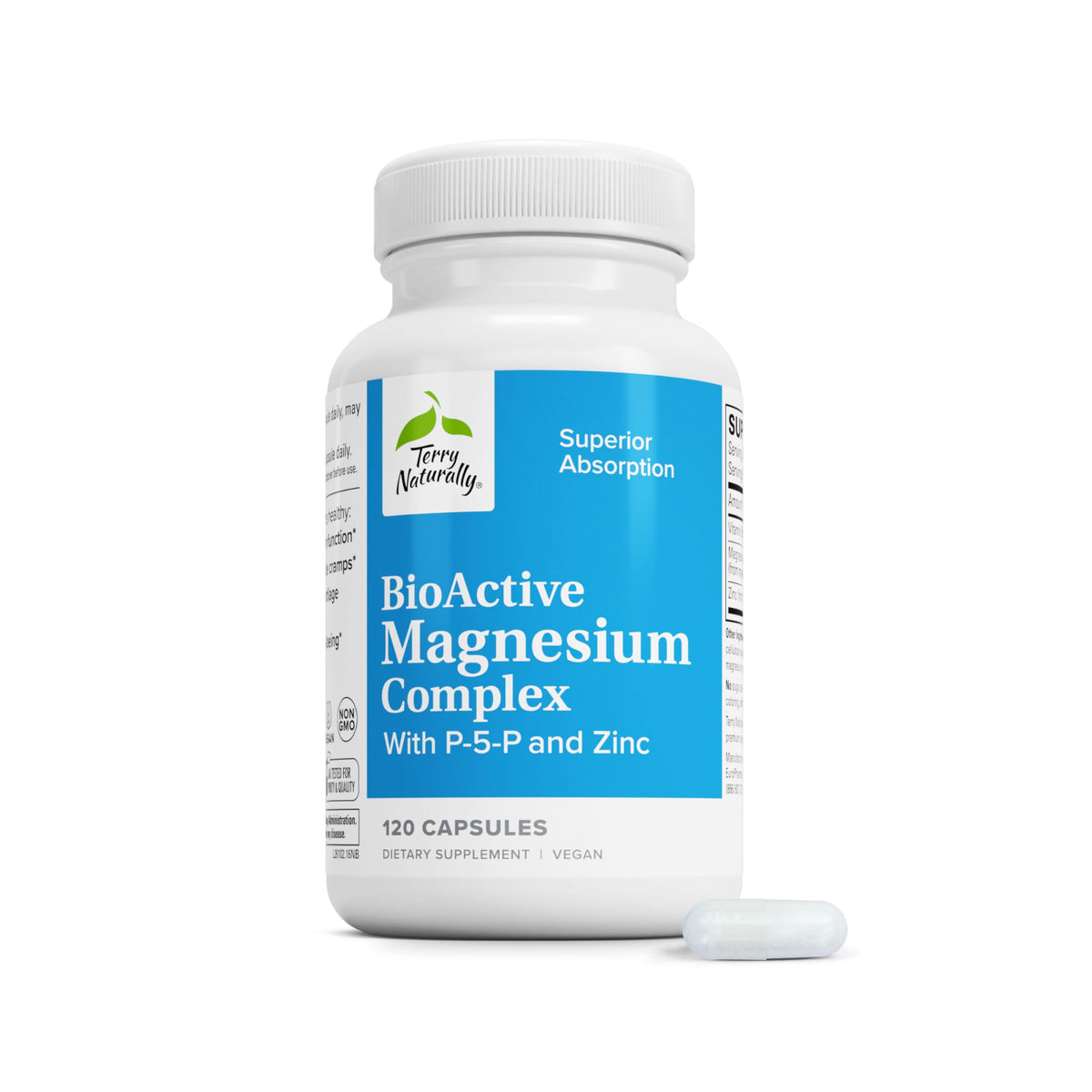 Terry Naturally Complément Alimentaire Magnésium 120 Capsules vue de face