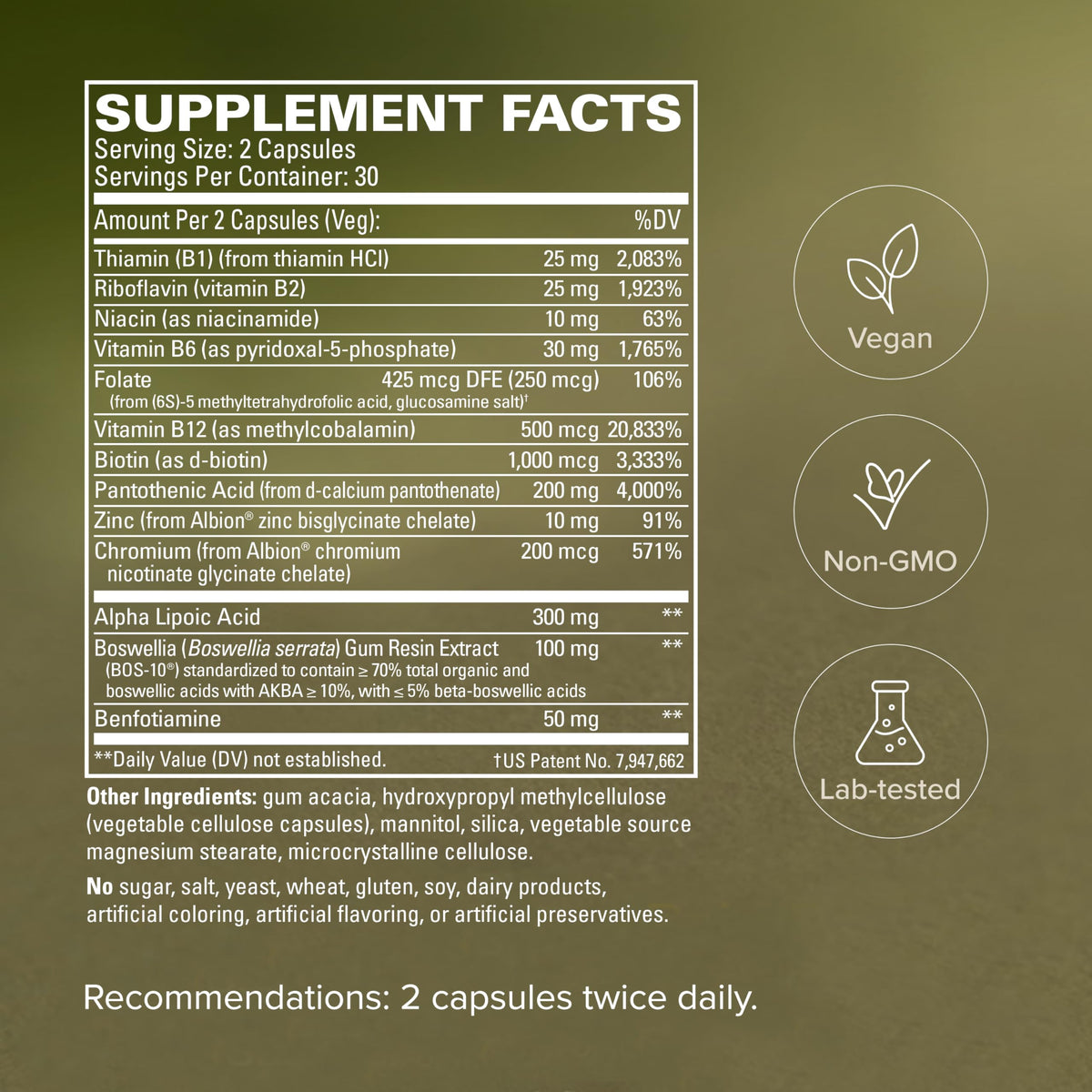 Terry Naturally Complément Alimentaire Nerveux 60 Capsules Vegan contenant ouvert