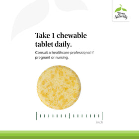 Terry Naturally CoQ10 Chewables avec un verre d'eau