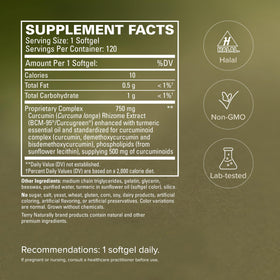 Terry Naturally CuraMed 750mg capsules with a glass of water
