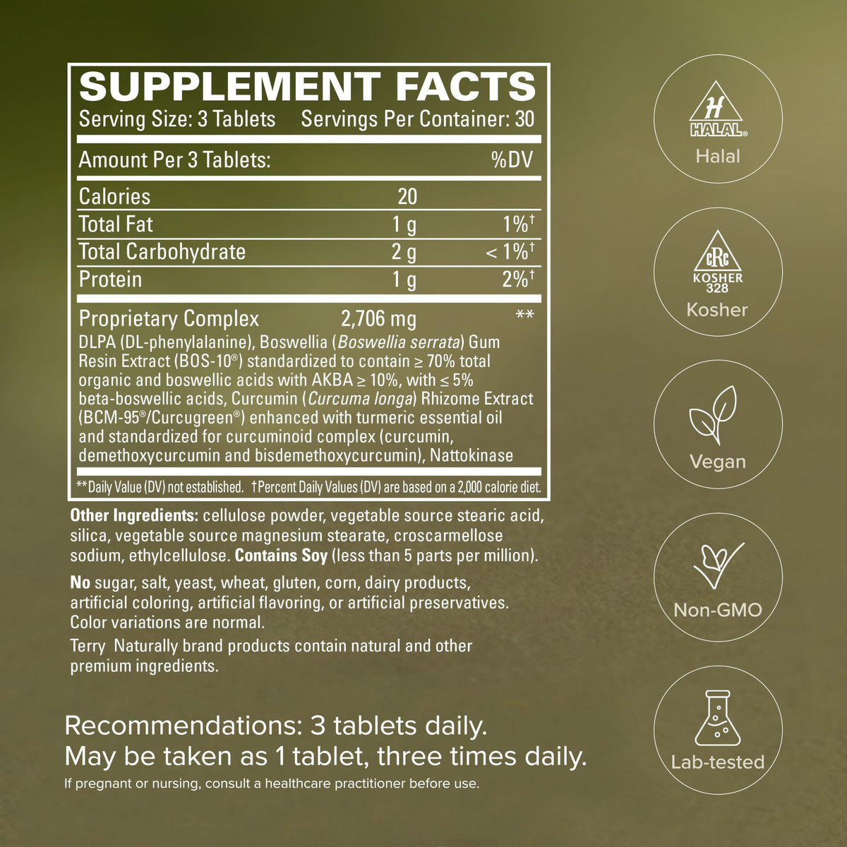 Terry Naturally Curamin Extra Strength 90 comprimés sur une table en bois