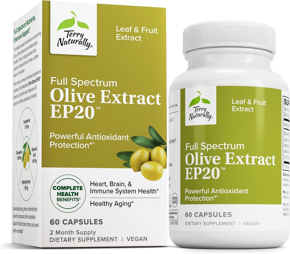 Terry Naturally Extrait d'Olive EP20 - 60 capsules, vue de face