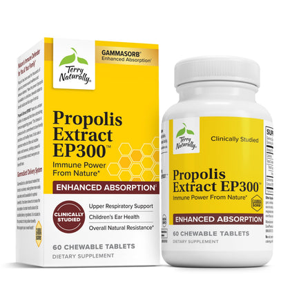 Terry Naturally Extrait de Propolis EP300 - Flacon de 60 comprimés à mâcher