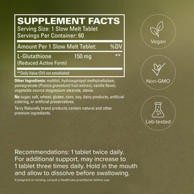 Terry Naturally Glutathione comprimés sur une table