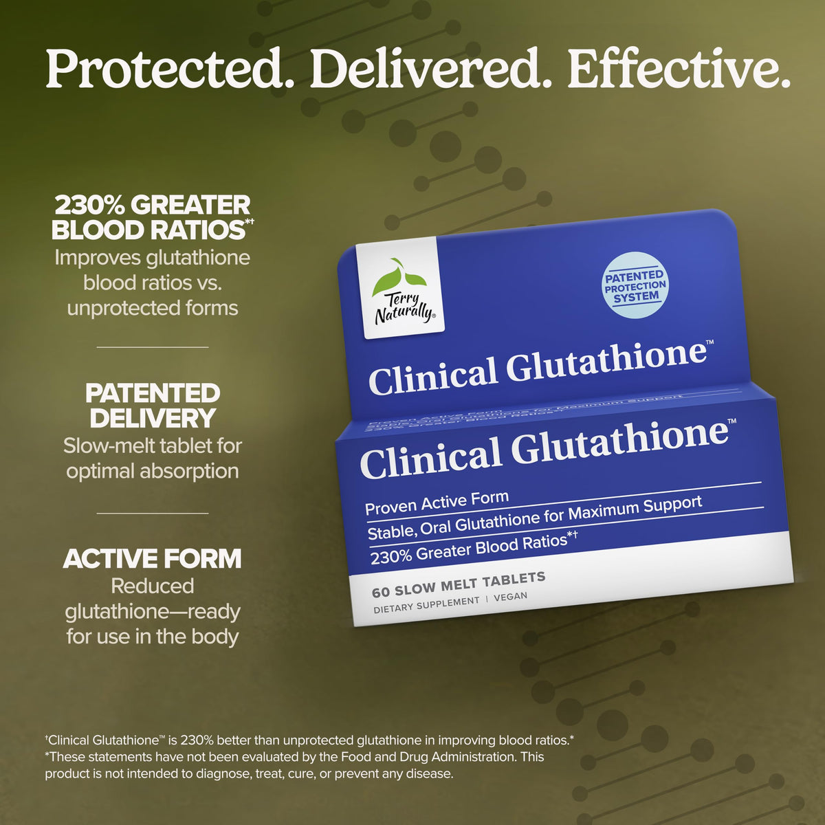 Terry Naturally Glutathione dosage recommandé sur l'emballage