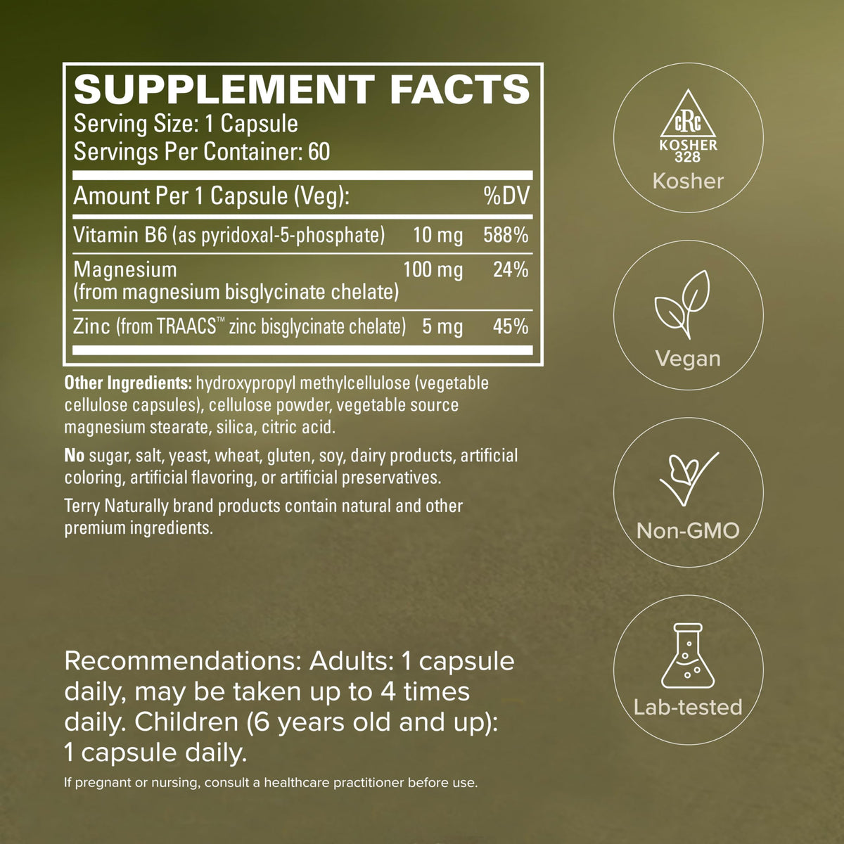 Terry Naturally Magnésium - Capsules avec verre d'eau