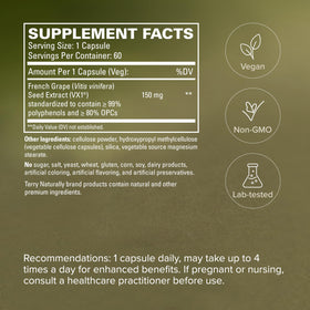 Terry Naturally OPC 150mg boîte avec un verre d'eau