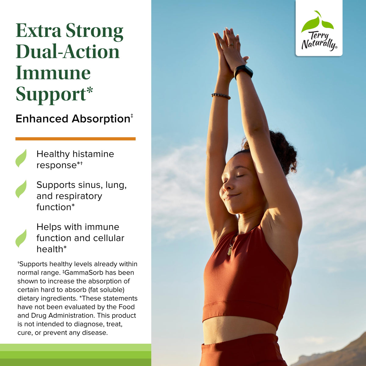 Terry Naturally Quercétine + Vitamine C Extra Fort comprimés sur une table