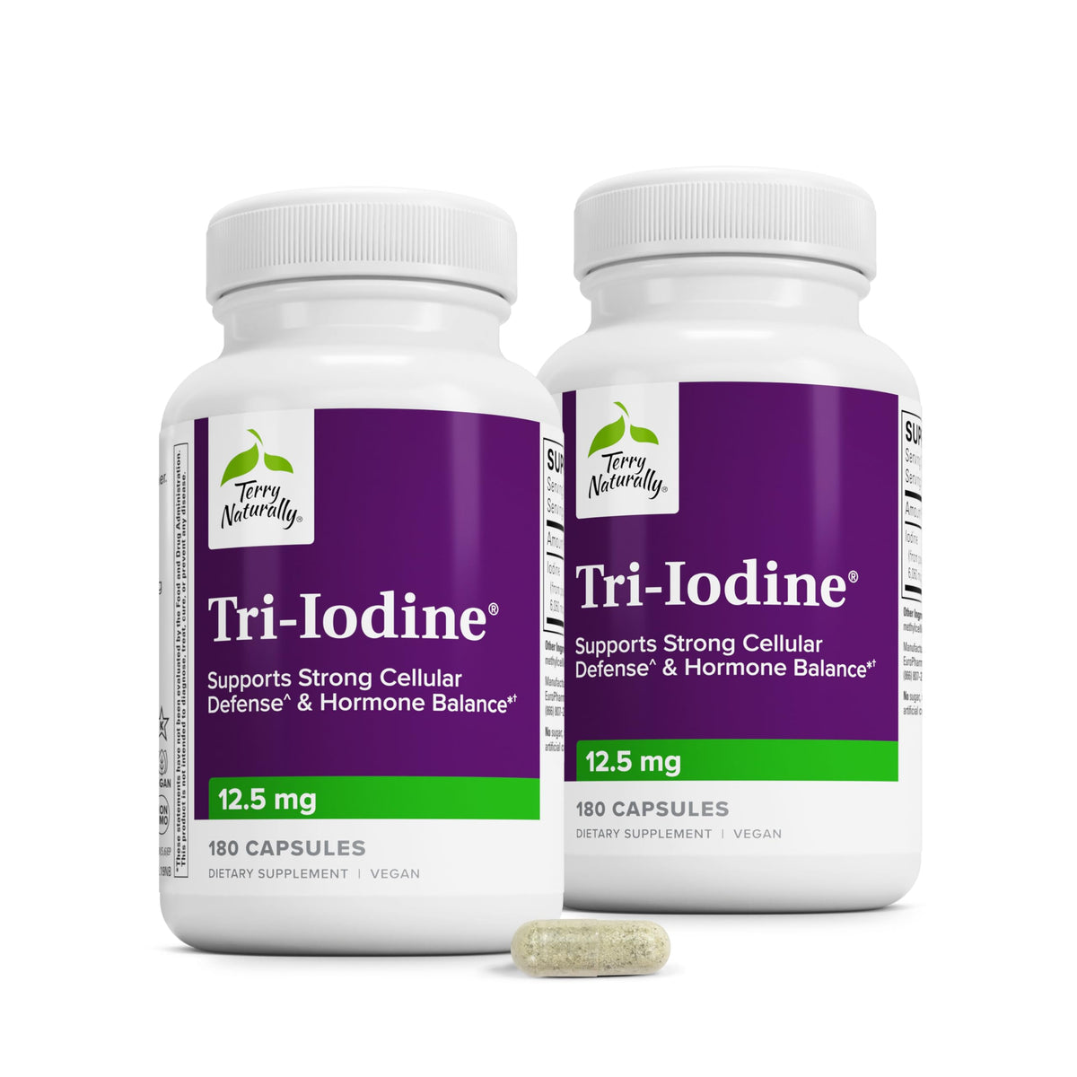 Terry Naturally Tri-Iodine 12,5 mg boîte vue avant avec 180 capsules