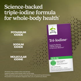 Terry Naturally Tri-Iodine 12,5 mg étiquette avec dosage et ingrédients