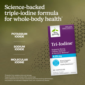 Terry Naturally Tri-Iodine 6,25 mg étiquette avec ingrédients