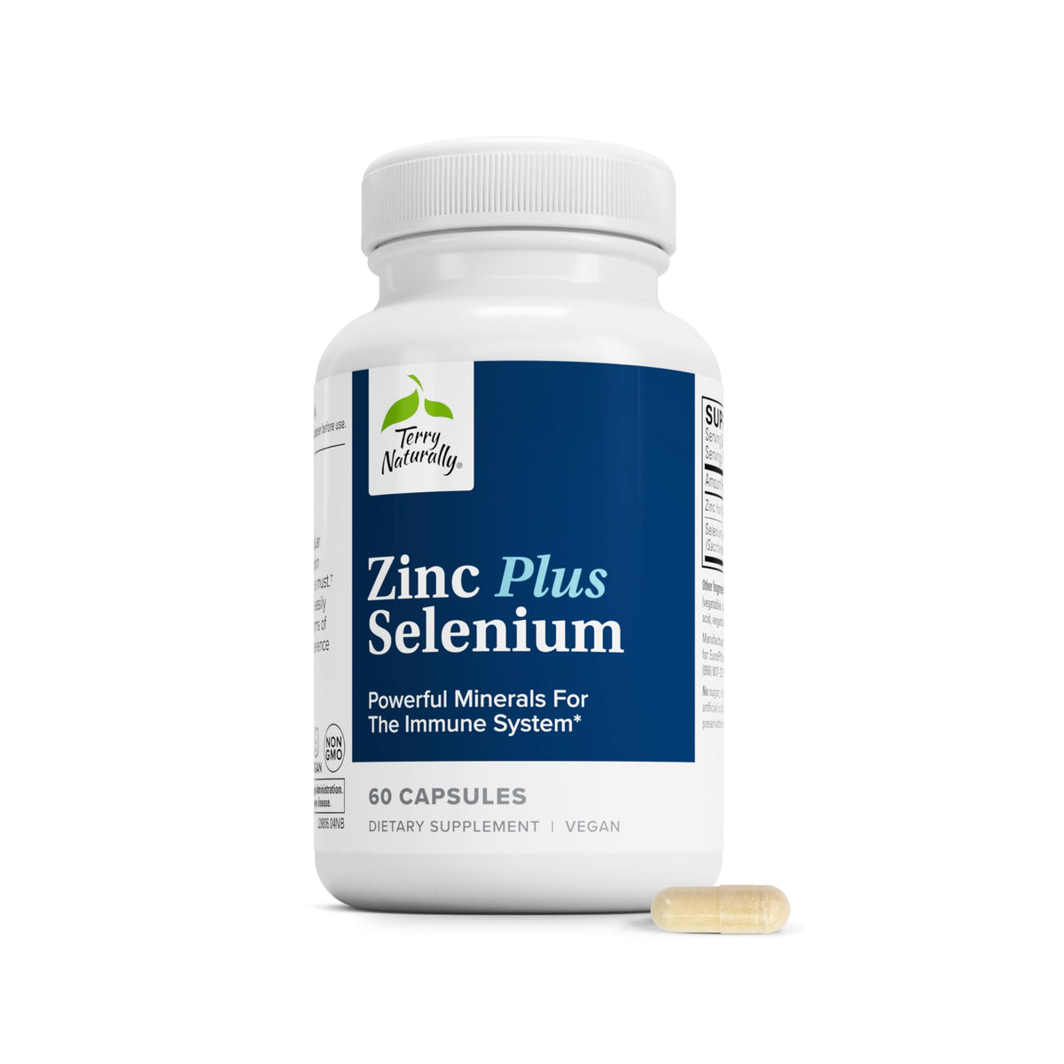 Terry Naturally Zinc Plus Selenium 60 capsules vue de face
