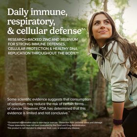 Terry Naturally Zinc Plus Selenium emballage avec informations nutritionnelles