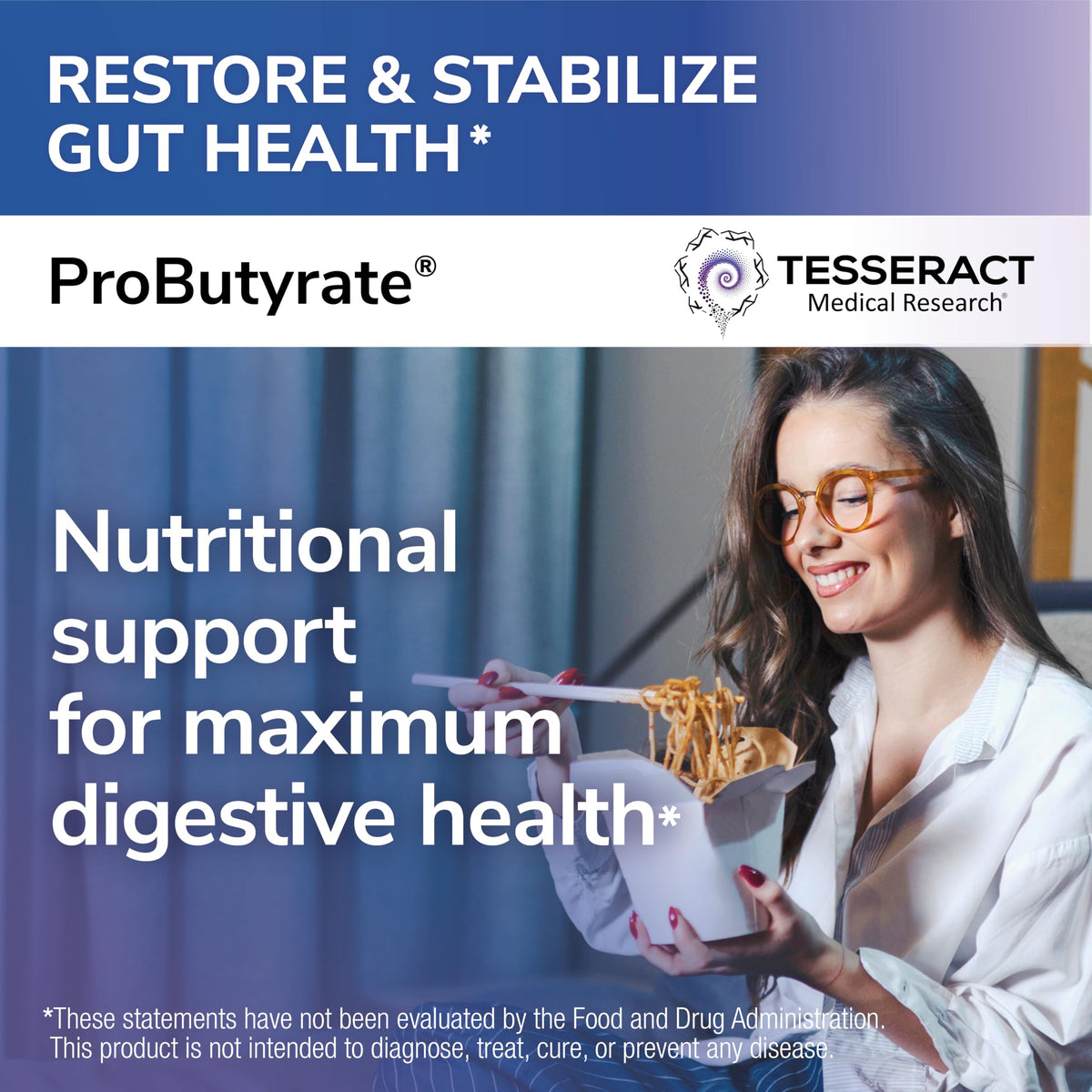 Tesseract ProButyrate capsules en vue rapprochée