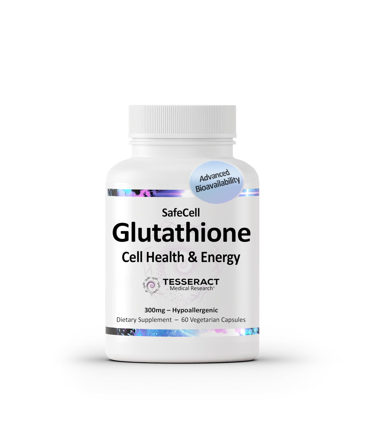 Tesseract S-Acetyl Glutathione 300mg 60 capsules végétariennes vue de face