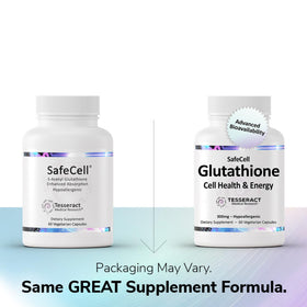 Tesseract S-Acetyl Glutathione 300mg capsules sur une table