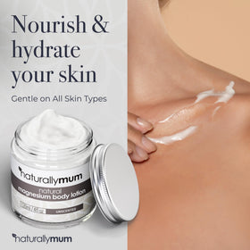 Texture de la crème corporelle au magnésium NaturallyMum