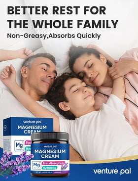 Texture de la crème de magnésium Venture Pal sur une main