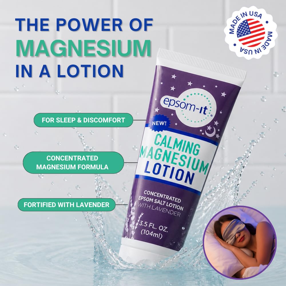 Texture de la lotion magnésium apaisante EPSOM-IT sur la main