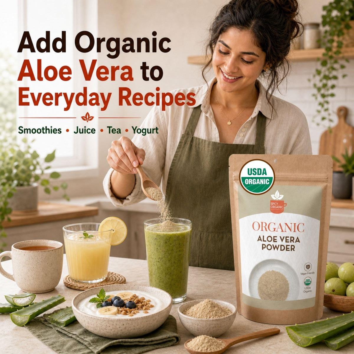 Texture de la pâte d'Aloe Vera après mélange