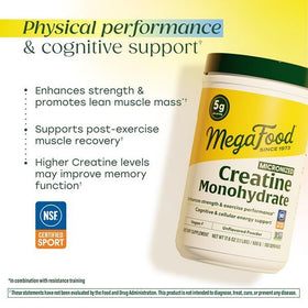 Texture de la poudre de créatine monohydrate MegaFood