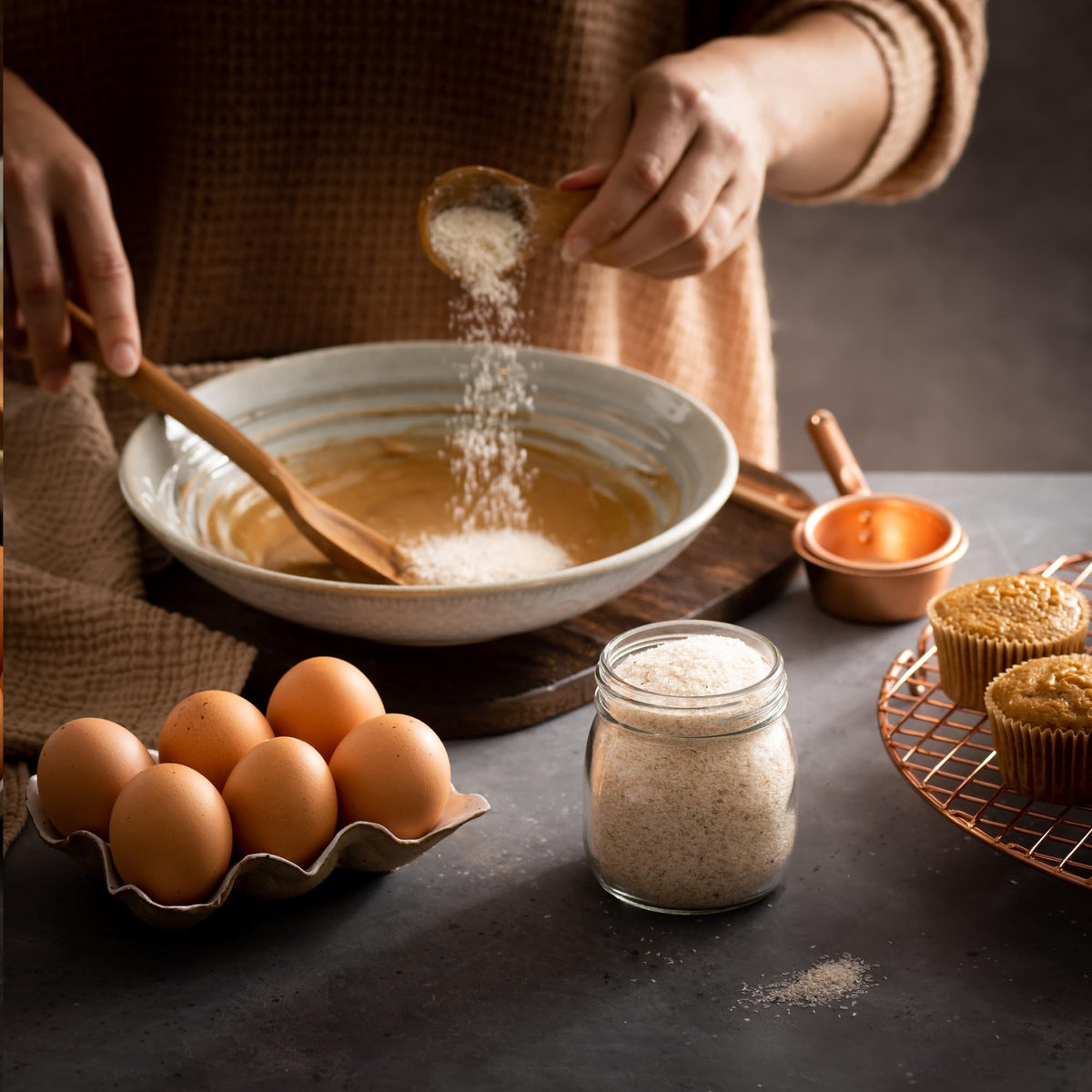 Texture de la Poudre de Graines de Psyllium Bio Frontier Co-op