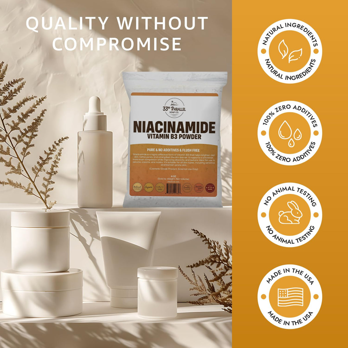 Texture de la poudre de Niacinamide 33RD PARALLEL SOAP CO.
