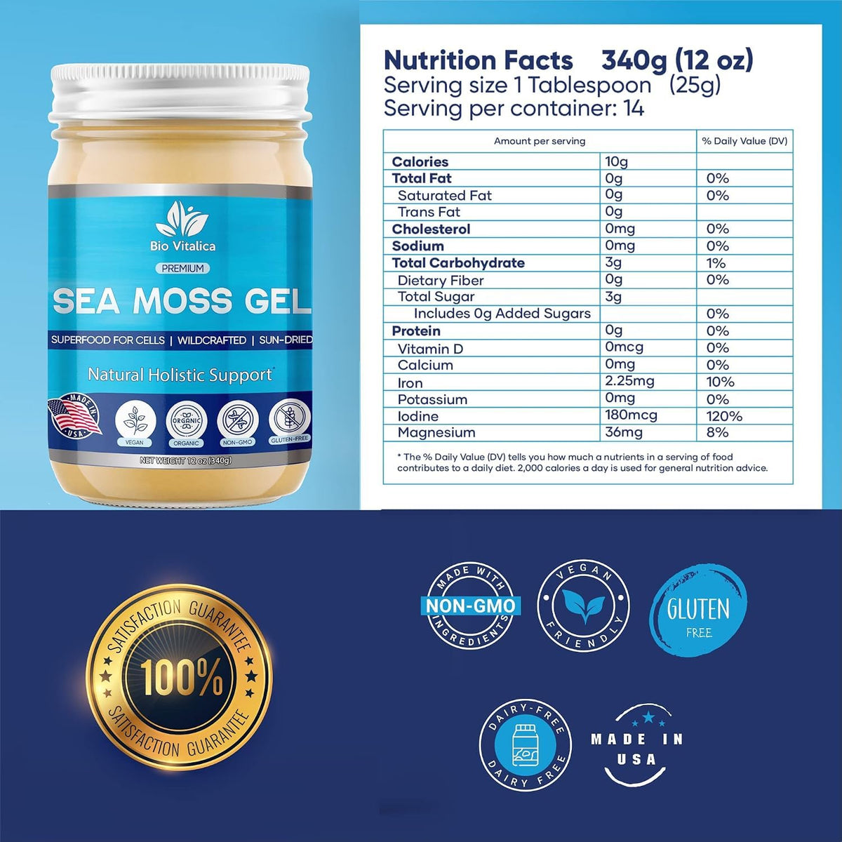 Texture du Gel de Mousse Marine Irlandaise BIO VITALICA dans un bol