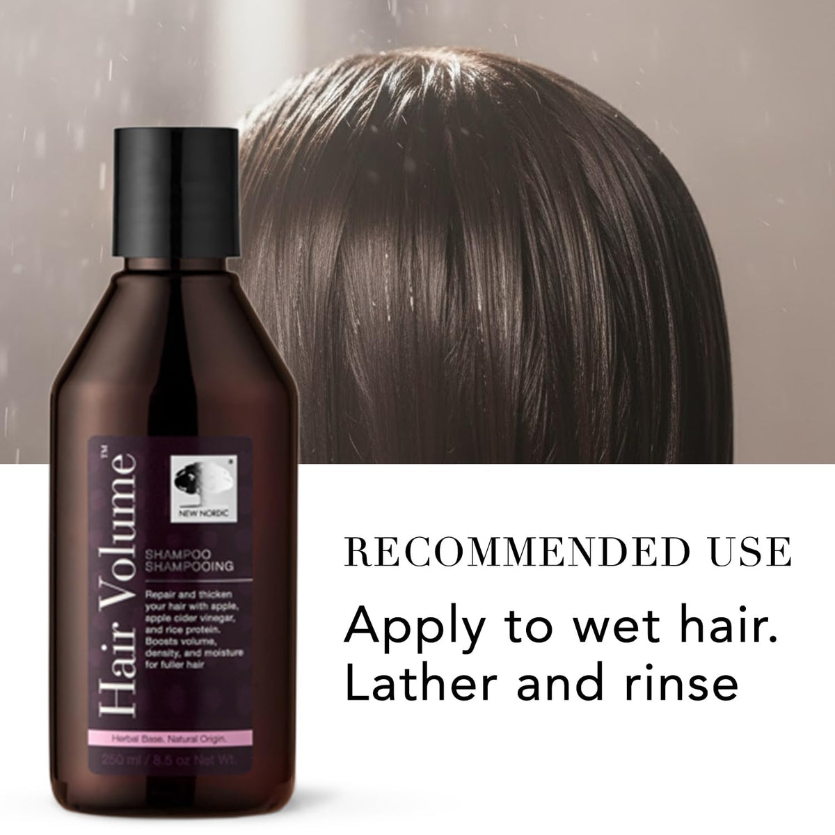 Texture du Shampooing Volume Cheveux NEW NORDIC sur la main