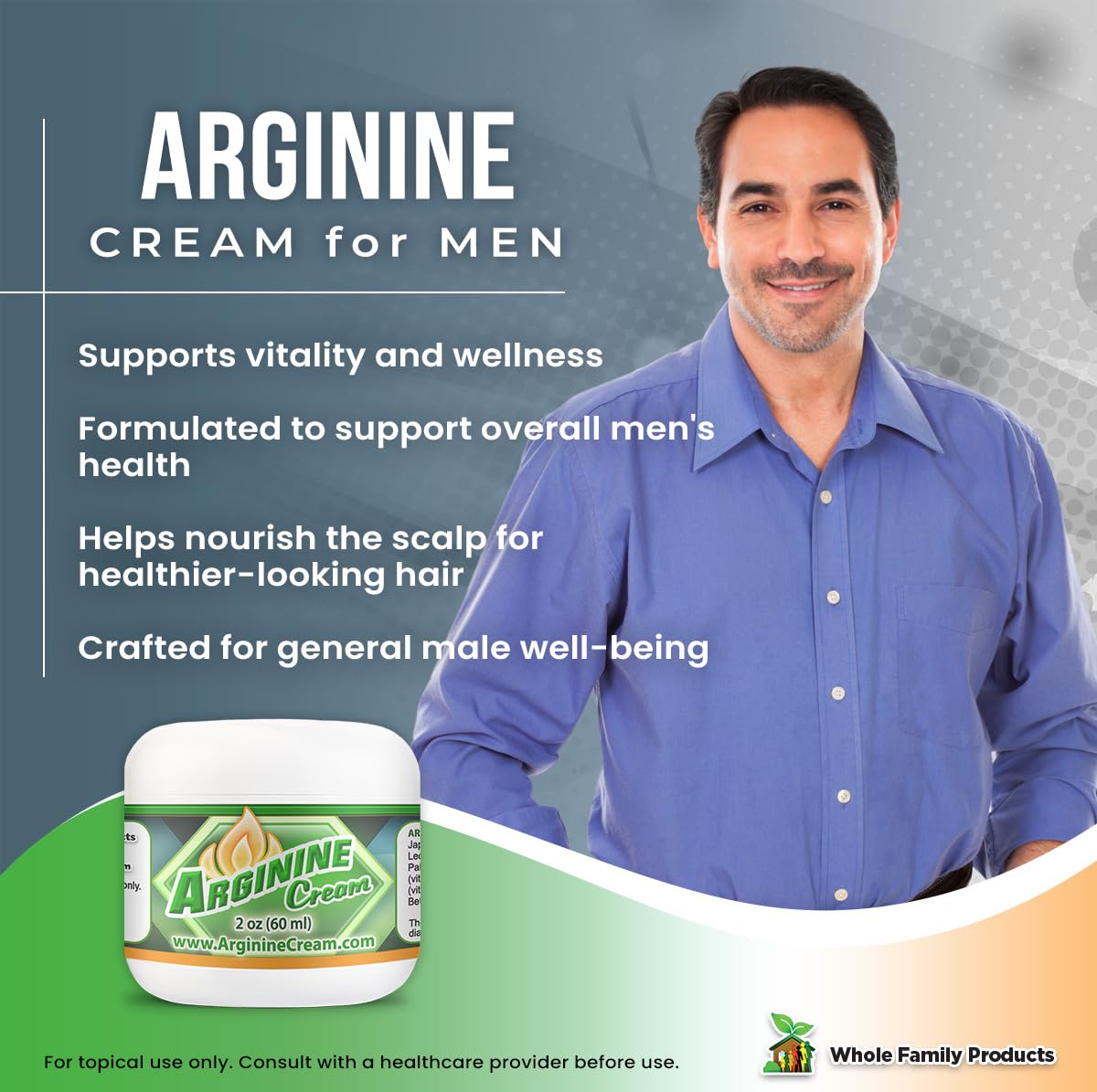 Texture veloutée de la crème d'Arginine Whole Family Products