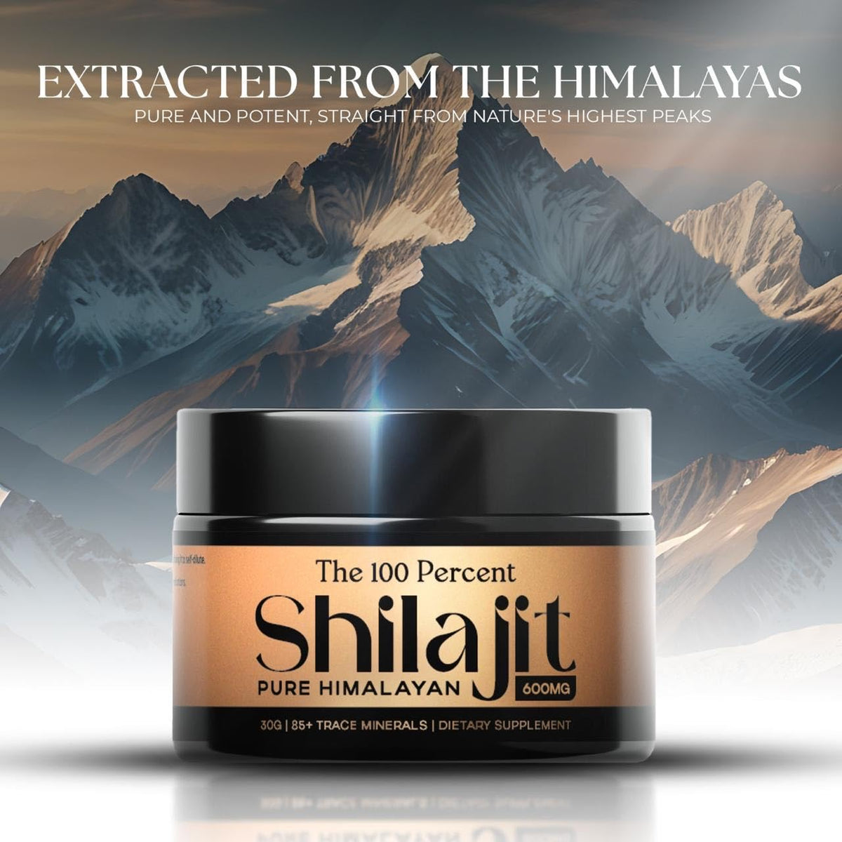 The 100 Percent Shilajit Pur Himalayen 600mg échantillon dans une cuillère