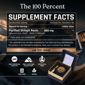 The 100 Percent Shilajit Pur Himalayen 600mg ouverte avec résine