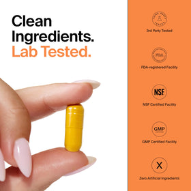 The Absorption Company Curcumin capsules on a wooden table