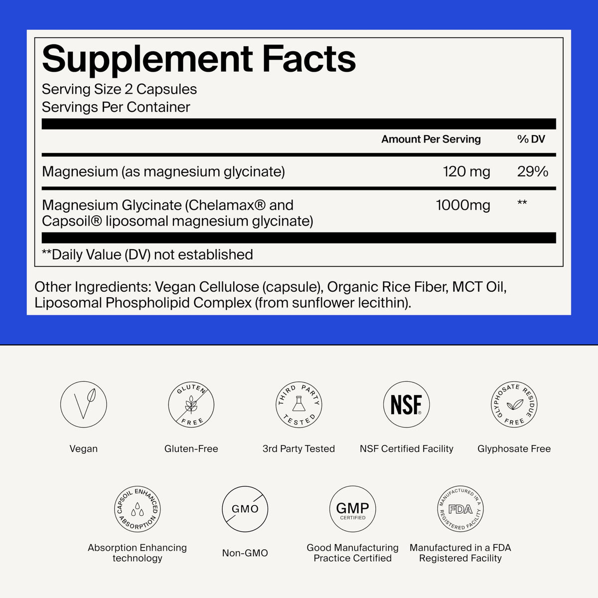The Absorption Company Magnésium Glycinate 1000mg capsules packaging