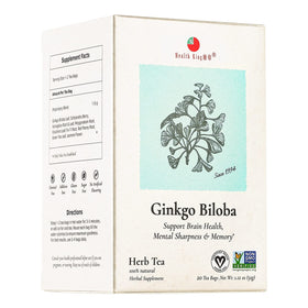 Thé aux herbes Ginkgo Biloba Health King boîte de 20 sachets vue de face