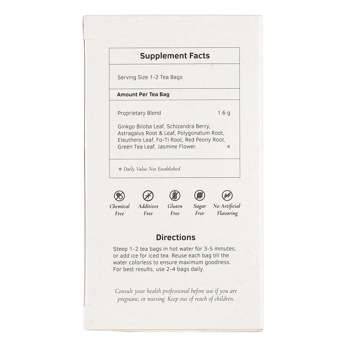 Thé aux herbes Ginkgo Biloba Health King infusion chaude dans une tasse