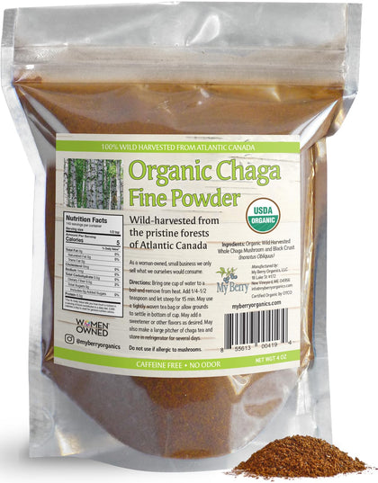 Thé Chaga Bio My Berry 132g vue de face avec emballage